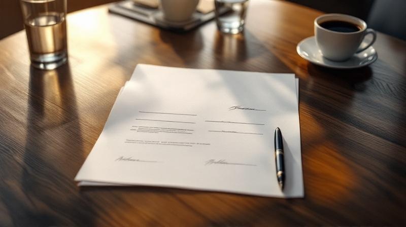 Aufgeschlagenes Dokument mit Unterschriftsfeldern von Arbeitgeber und Betriebsrat