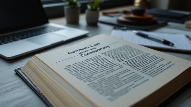 Aufgeschlagenes Gesetzbuch zum Sozialgesetzbuch neben Laptop auf Besprechungstisch